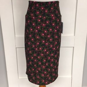 NWT LuLaRoe Large Cassie Skirt Green Purple Floral